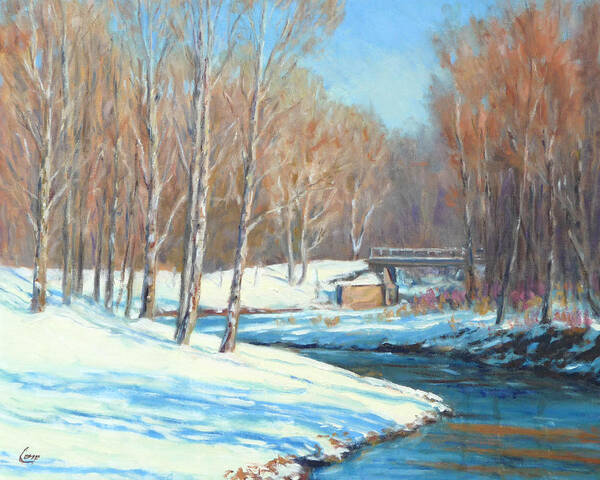 Landscape Poster featuring the painting Country Snowfall by Michael Camp