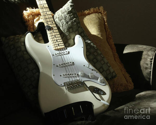 Guitar Poster featuring the photograph Cream Guitar by Kelly Holm