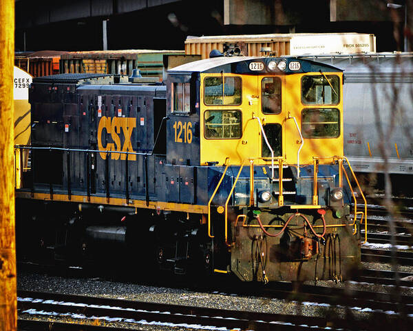Csx 1216 Poster featuring the photograph CSX 1216 Switch Engine EMD MP15T by Bill Swartwout