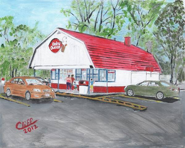 Building Poster featuring the painting Dairy Queen by Cliff Wilson