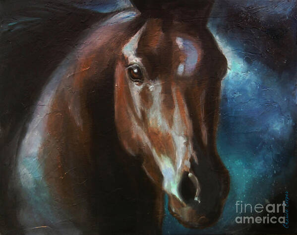 Animal Art Poster featuring the painting Dark Horse by Charice Cooper