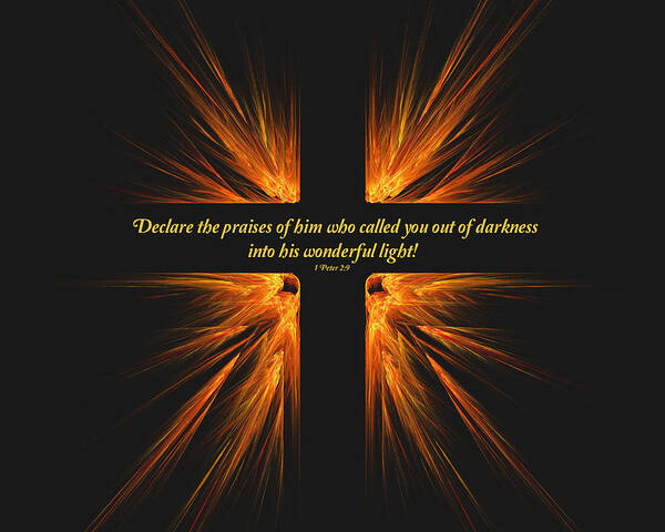 Christian Art Poster featuring the digital art Darkest Day Brightest Light by R Thomas Brass