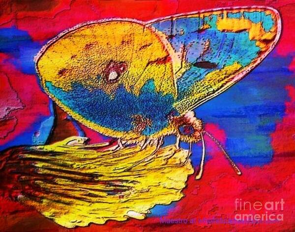 Digital Butterfly Poster featuring the mixed media DIGITAL Mixed Media BUTTERFLY by PainterArtist FIN