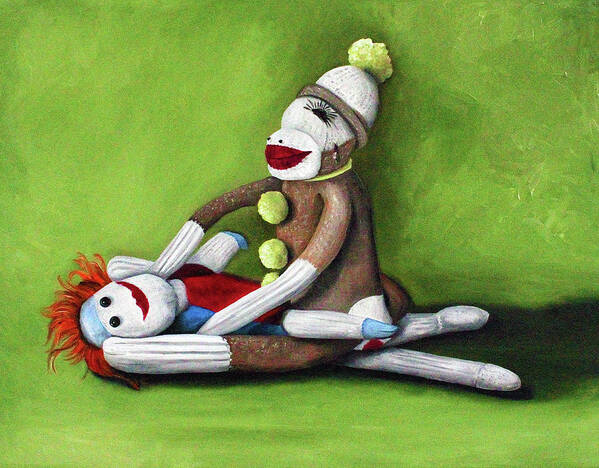Sock Doll Poster featuring the painting Dirty Socks by Leah Saulnier The Painting Maniac