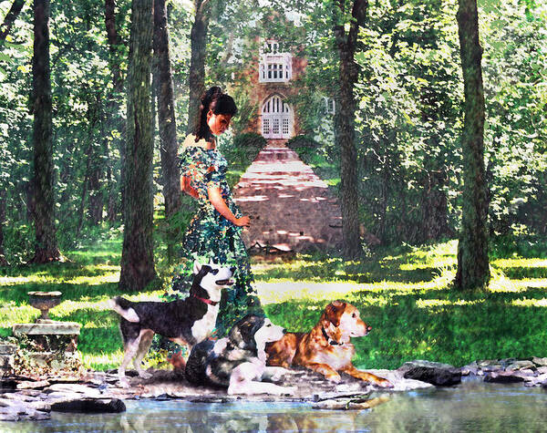 Landscape Poster featuring the photograph Dogs Lay at Her Feet by Steve Karol