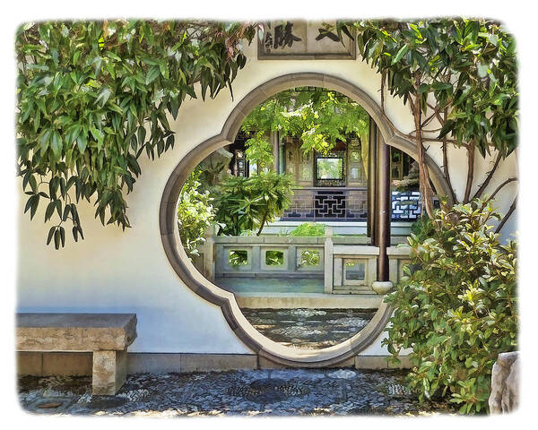 Portland Poster featuring the photograph Doorway at Chinese Garden by Betty Eich