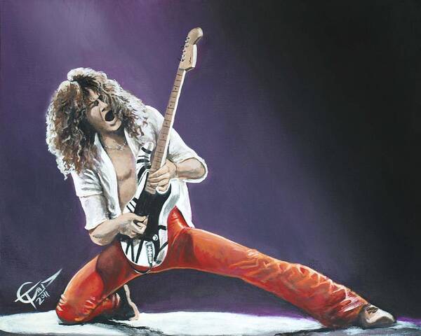 Van Halen Poster featuring the painting Eddie Van Halen by Tom Carlton