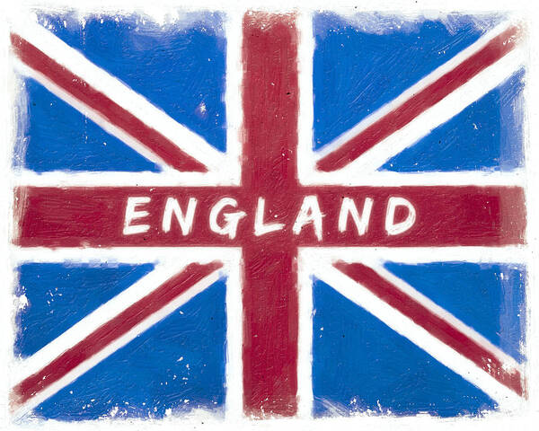England Poster featuring the digital art England Distressed Union Jack Flag by Mark E Tisdale