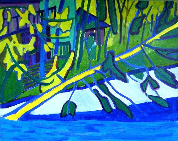 Lake Poster featuring the painting Fallen Pine at Massapoag Lake by Debra Bretton Robinson