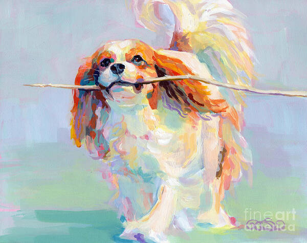 Cavalier King Charles Spaniel Poster featuring the painting Fiddlesticks by Kimberly Santini