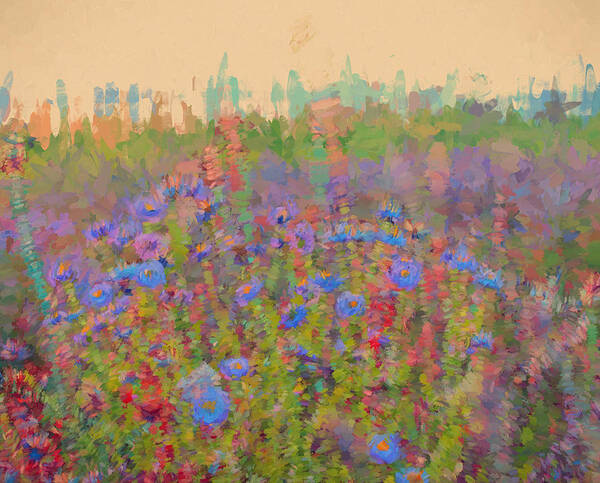 Flowers Poster featuring the digital art Field of Flowers by Cathy Anderson