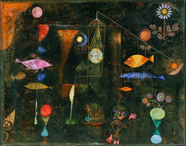 Paul Klee Poster featuring the painting Fish Magic by Paul Klee