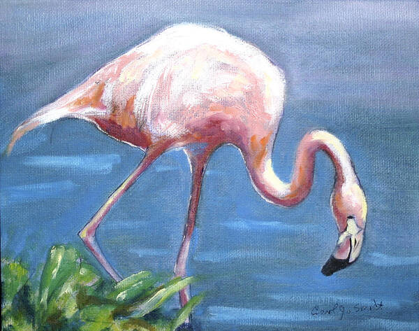 Flamingo Poster featuring the painting Flamingo by Carol Jo Smidt