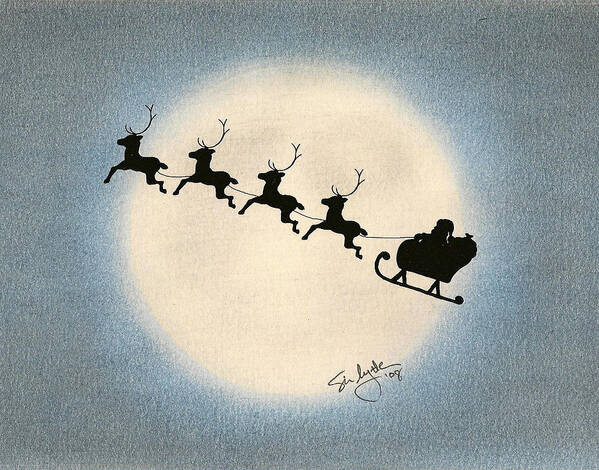 Christmas Poster featuring the drawing Flight 1224 by Troy Levesque