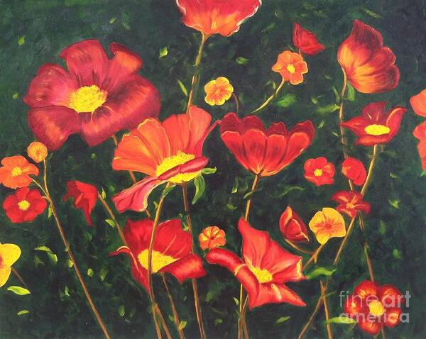 Flower Poster featuring the painting Flowers by Vikki Angel