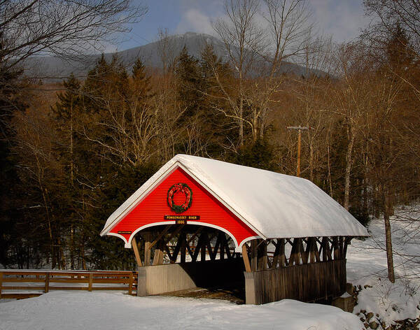 Flume Poster featuring the photograph Flume Covered Bridge by Ken Stampfer