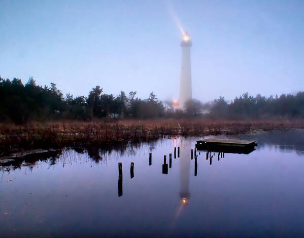 Architecture Poster featuring the photograph Foggy Cape May Light by Nick Zelinsky Jr