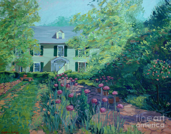 House Poster featuring the painting From the garden by Monica Elena