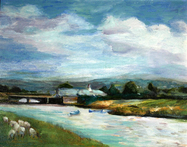 Galway Bridge Poster featuring the painting Galway Bridge by Pat White