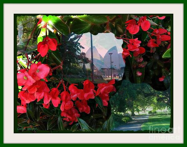 Garden Poster featuring the photograph Garden Whispers in a green frame by Leanne Seymour