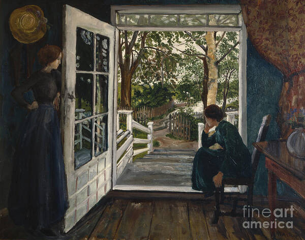 Nikolai Astrup Poster featuring the painting Gardenroom door by Nikolai Astrup