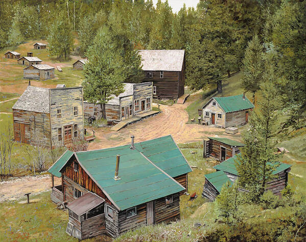 Ghost Town Poster featuring the painting Garnet in Montana by Guido Borelli