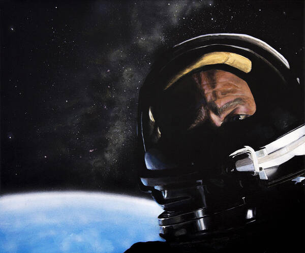 Nasa Poster featuring the painting Gemini XII- Buzz Aldrin by Simon Kregar