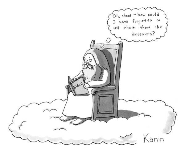 God Poster featuring the drawing God Is Sitting On A Chair In Heaven by Zachary Kanin
