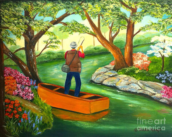 Art Poster featuring the painting Gone Fishing by Shelia Kempf