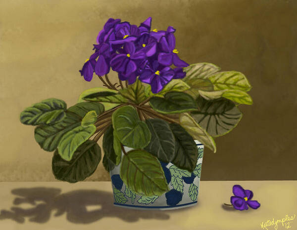 Violets Poster featuring the digital art Grandma's Violets by Susie LaLonde