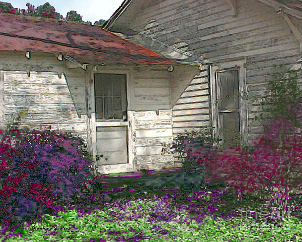 Old House Poster featuring the photograph Granny's Garden by Lee Owenby