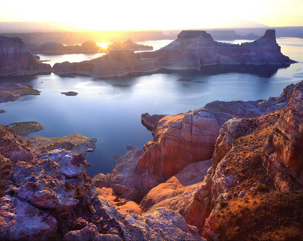 National Park Poster featuring the photograph Gunsight Bay Sunrise by Ray Mathis