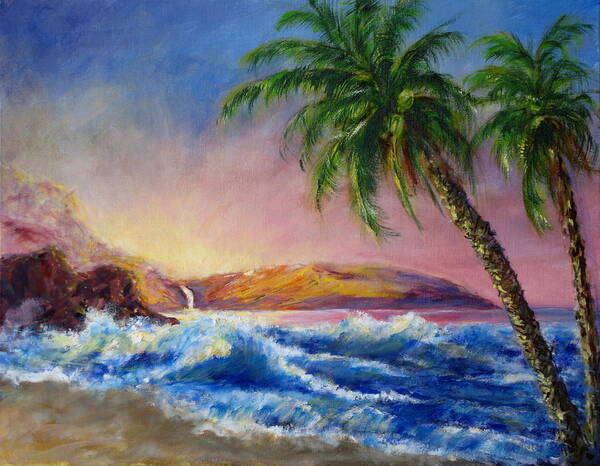 Hawaii Poster featuring the painting Hawaiian Setting Sun by Thomas Restifo