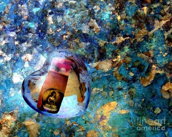  Poster featuring the photograph Heart Glass Orbs Stupa by Mars Besso
