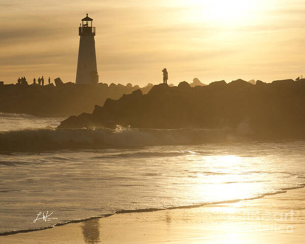 The Santa Cruz Harbor Lighthouse Poster featuring the photograph I Will Wait for You Forever by Artist and Photographer Laura Wrede