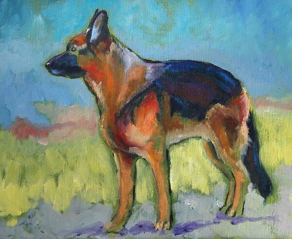 German Shepherd Dog Poster featuring the painting King The German Shepherd Dog by Carol Jo Smidt