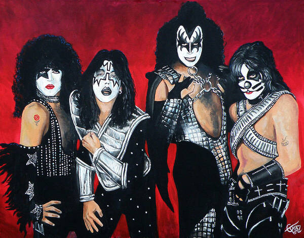 Kiss Poster featuring the painting Kiss by Tom Carlton