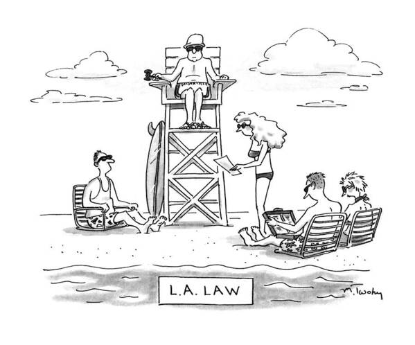 Law Poster featuring the drawing L.a. Law by Mike Twohy