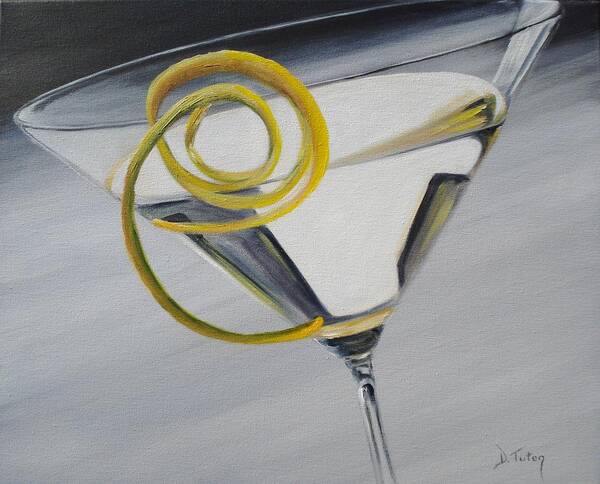 Lemontini Poster featuring the painting Lemontini by Donna Tuten