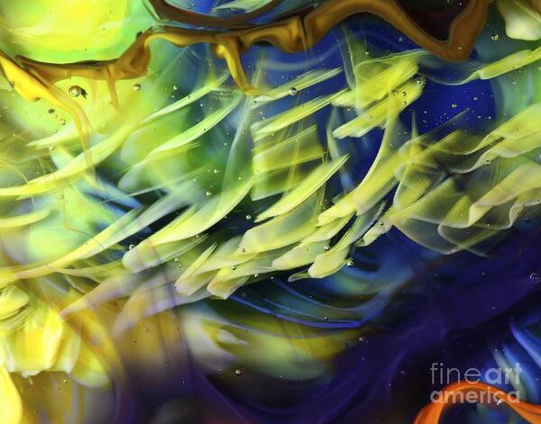 Abstract Poster featuring the photograph Little Fishes by Kimberly Lyon