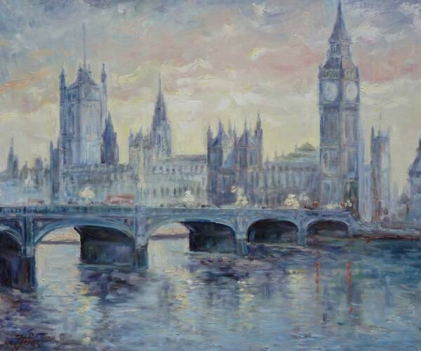 London Poster featuring the painting London Westminster Bridge by Irek Szelag