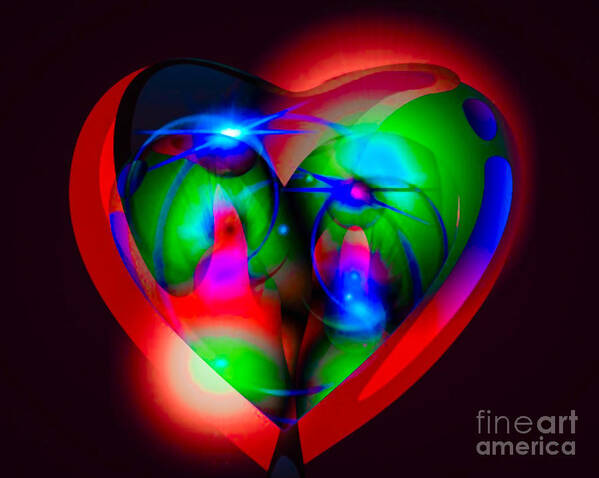 Digital Art Graphics Heart Poster featuring the digital art Look Inside My Heart by Gayle Price Thomas