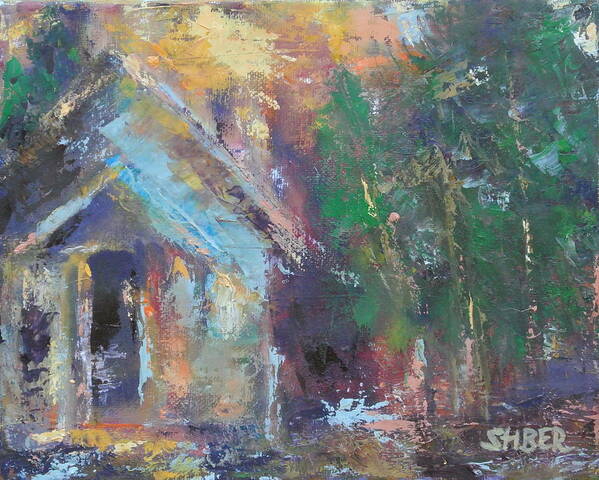 Oil Poster featuring the painting Love Shack by Kathy Stiber