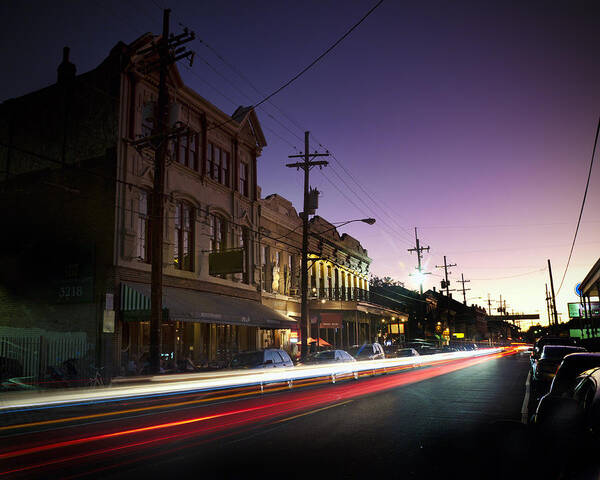 Long Poster featuring the photograph Magazine Street Sunset in Uptown NOLA by Ray Devlin