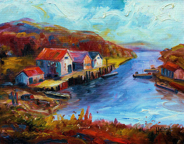 Harbor Poster featuring the painting Maine Harbor by Leonard Holland