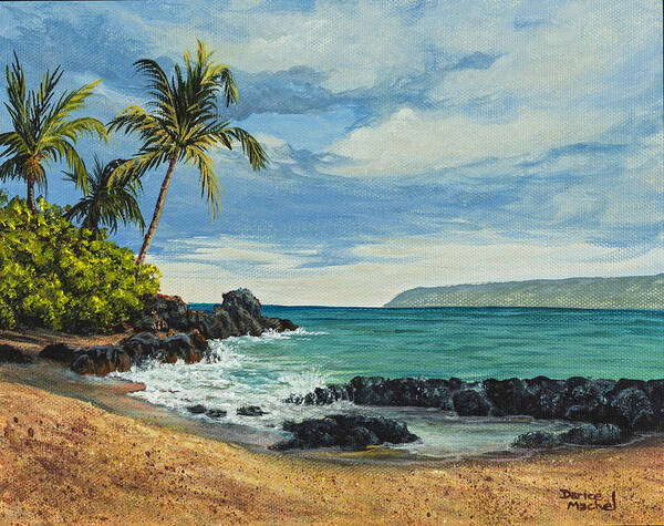 Seascape Poster featuring the painting Makena Beach by Darice Machel McGuire