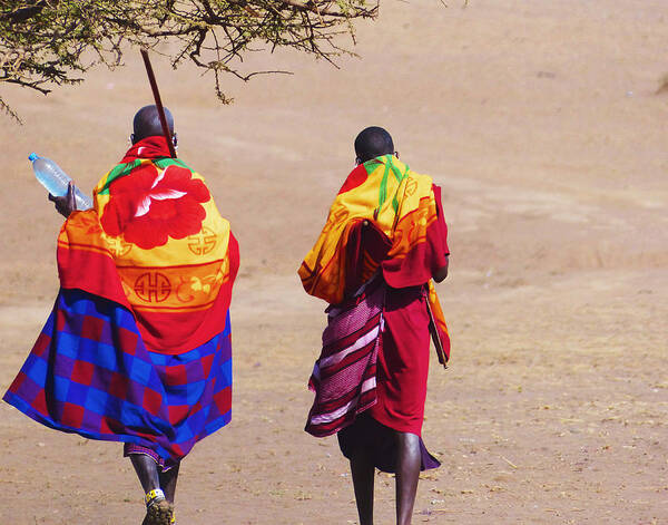 Masai Warriors Poster featuring the photograph Masai Warriors by Carl Sheffer