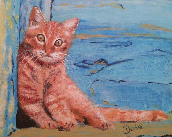 Kitten Poster featuring the painting Mediterranean Marmalade by Denise Hills