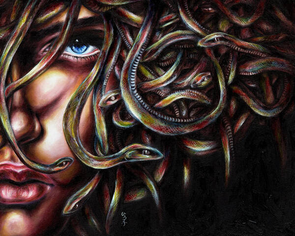 Medusa Poster featuring the painting Medusa No. two by Hiroko Sakai