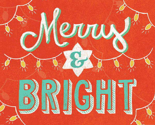 Blue Poster featuring the painting Merry And Bright by Mary Urban